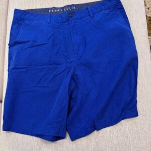 Perry Ellis Men's Cobalt Blue Flat-Front Shorts